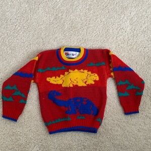 Vintage Dinosaur Sweater by Bucket USA Color Block